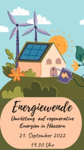 Energiewende - Umrüstung auf regenerative Energien in Häusern am 21.09.2022 um 19:30 Uhr - Dorfhaus Eynatten