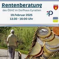 Rentenberatung am 19.02.2025 von 13:30 Uhr bis 16:00 Uhr - Dorfhaus Eynatten